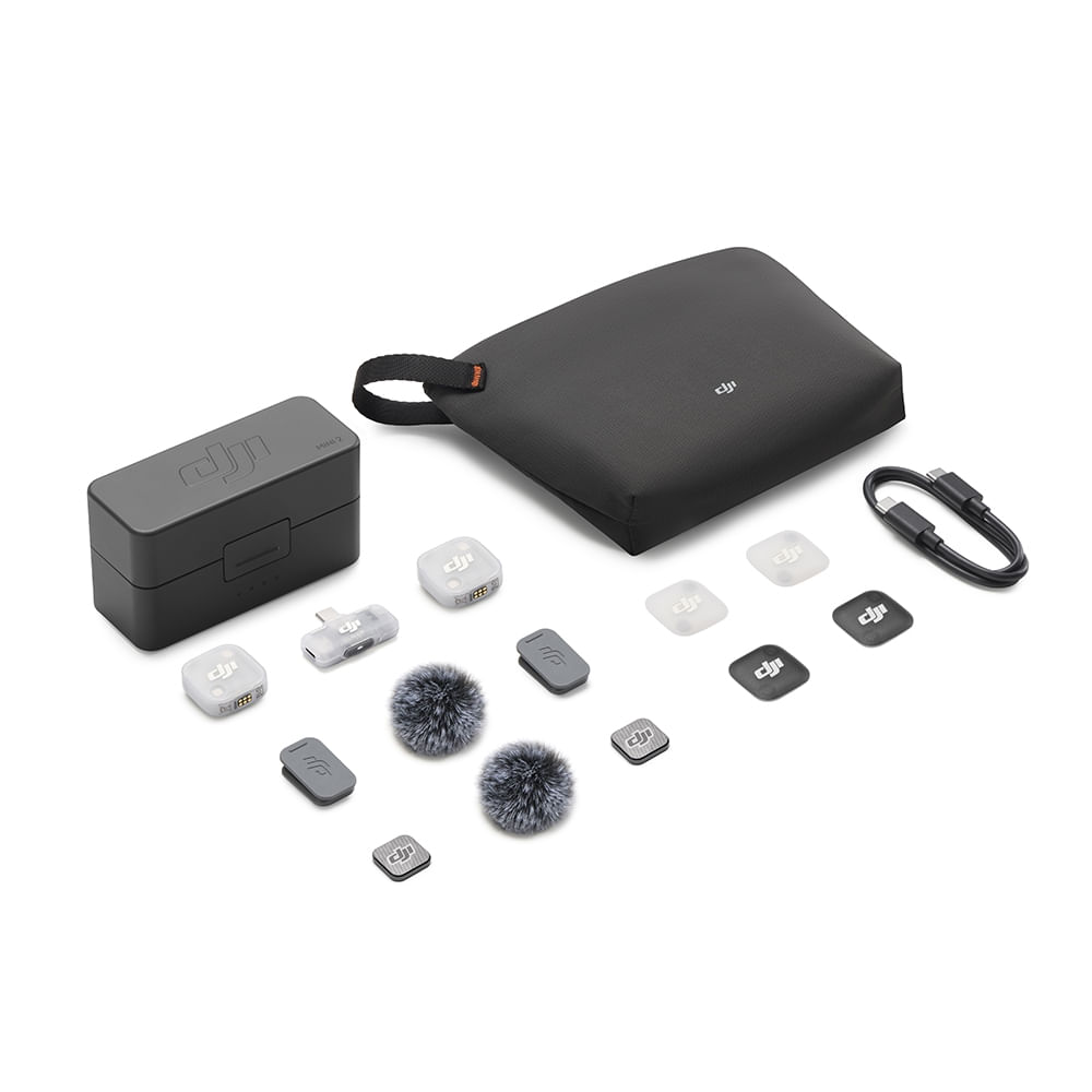 Microfone DJI Mic Mini 2 (2 TX + 1 RX para smartphone + Case)