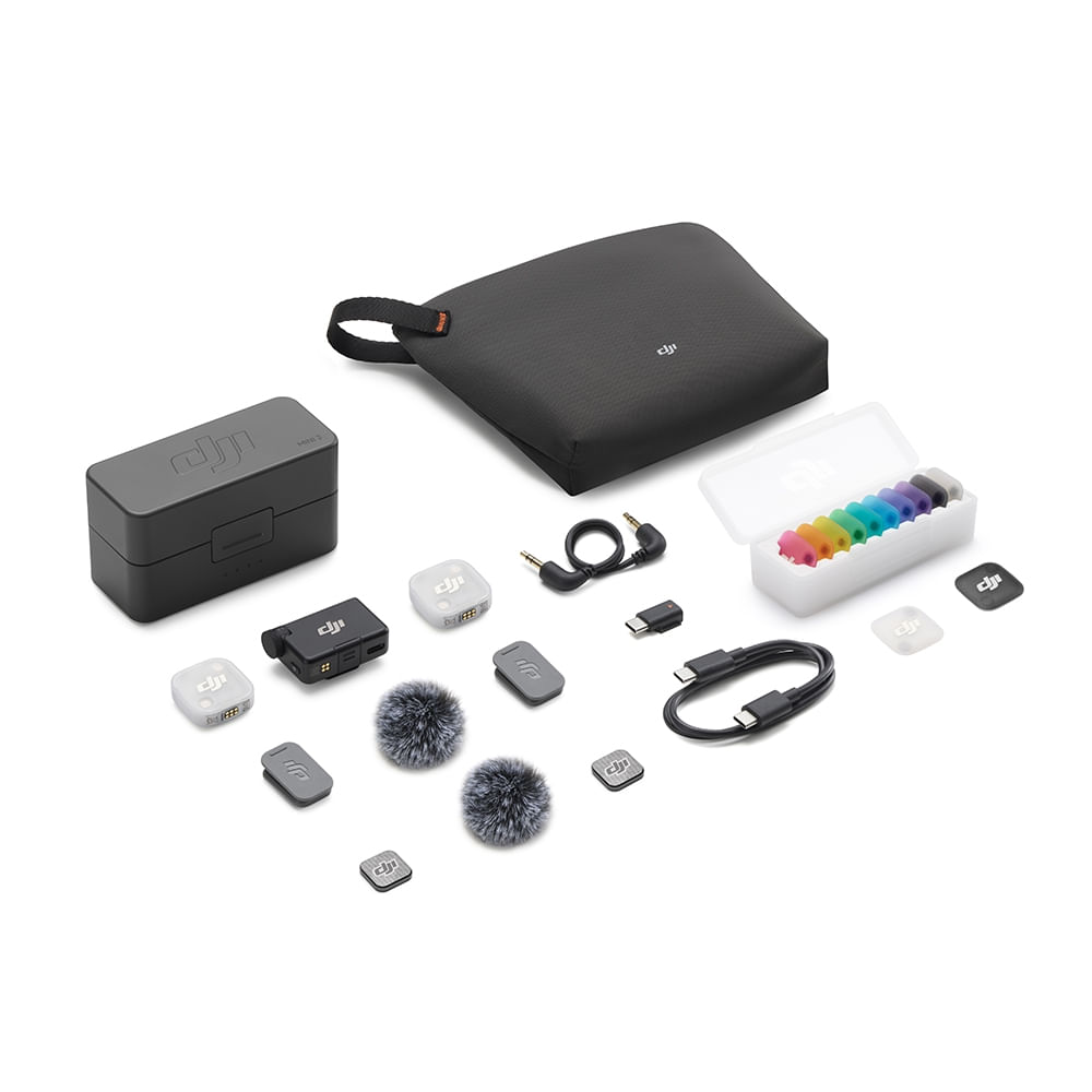 Microfone DJI Mic Mini 2 (2 TX + 1 RX + Case de carregamento)